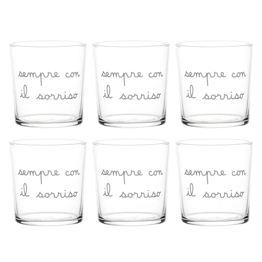 SET 6 bicchieri "Sempre col sorriso" - 35 CL