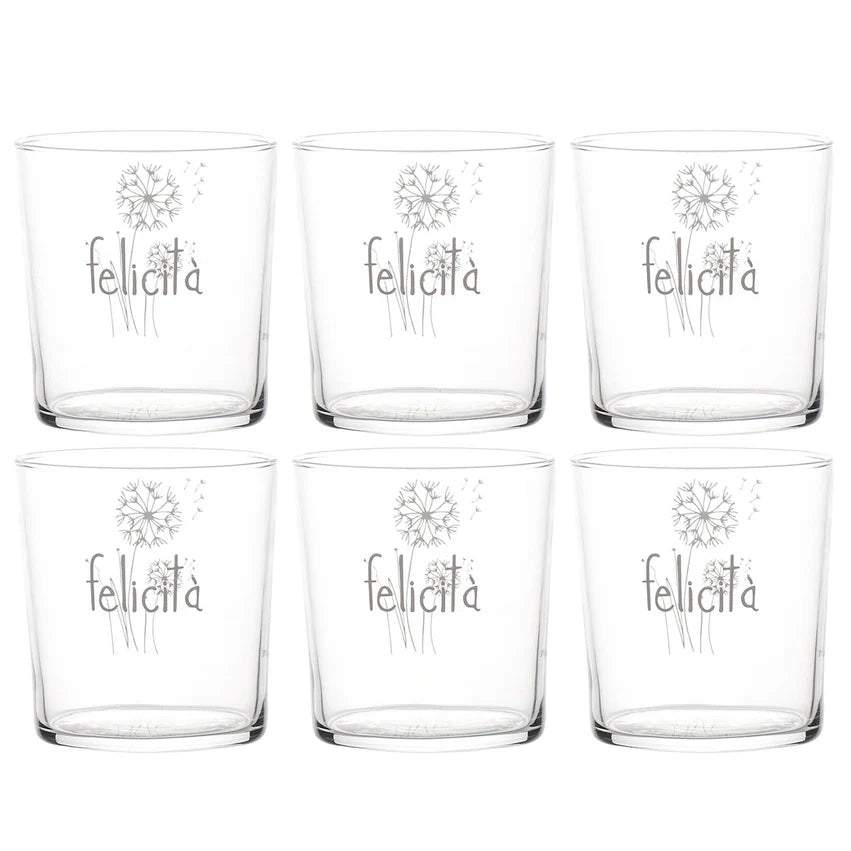 SET 6 bicchieri "Felicità" - 35 CL
