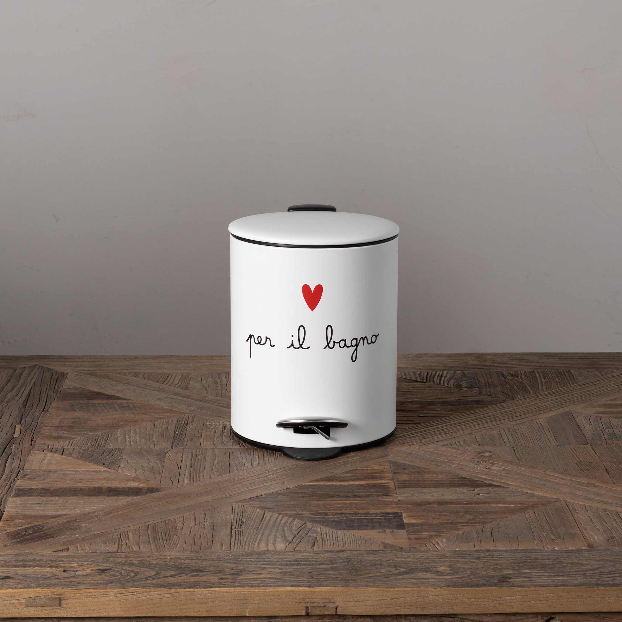 Pattumiera "Per il bagno" - Nero 5 L