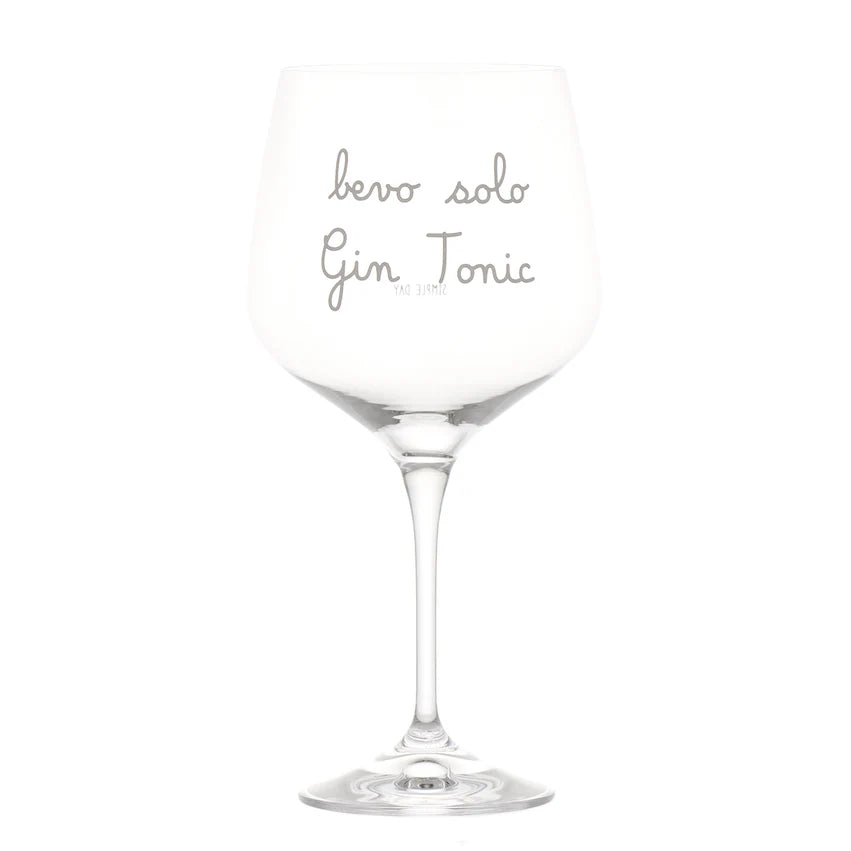 SET 2 calici cocktail "Bevo solo gin tonic" 82 CL