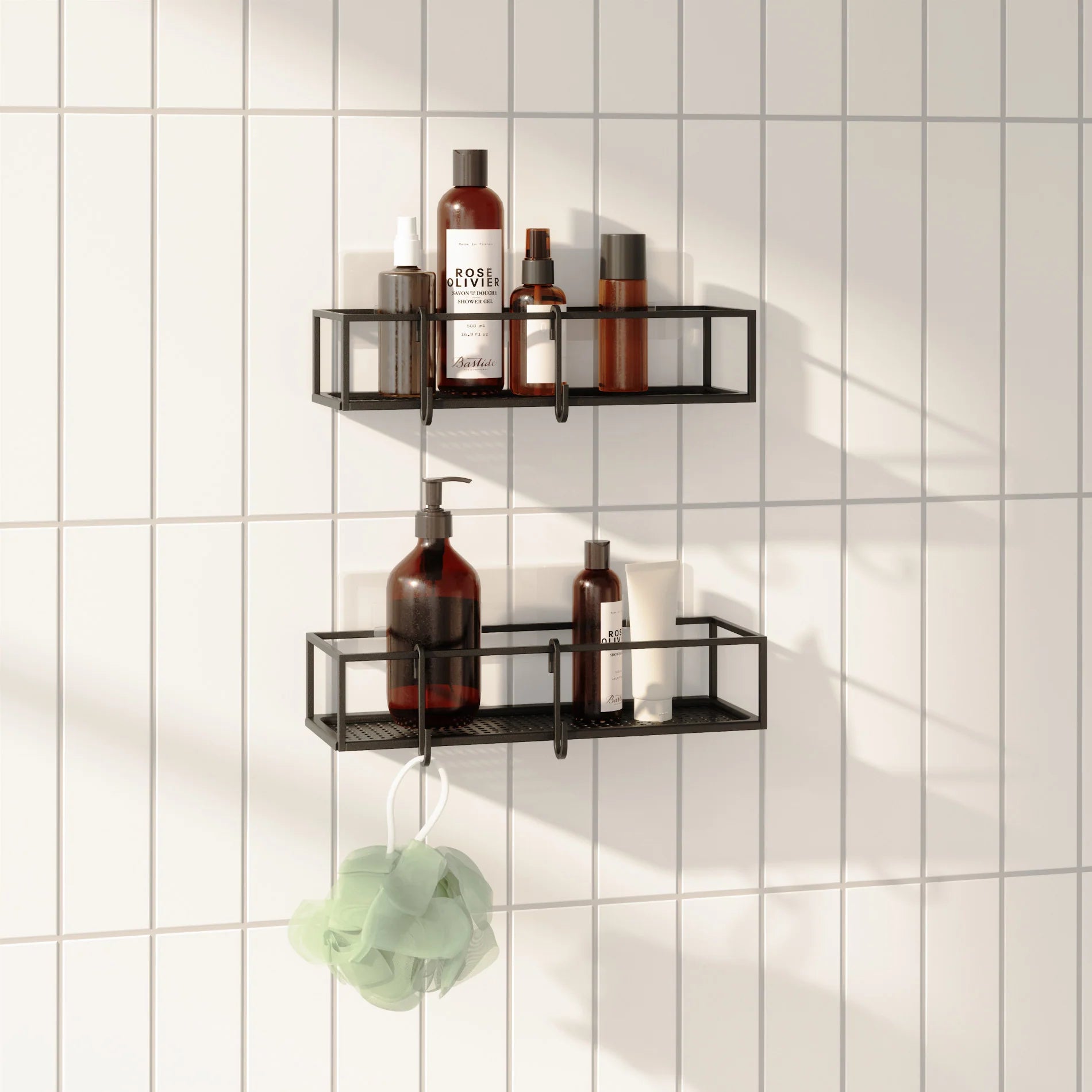 CUBIKO SET 2 Cestini adesivi per doccia / cucina / salone