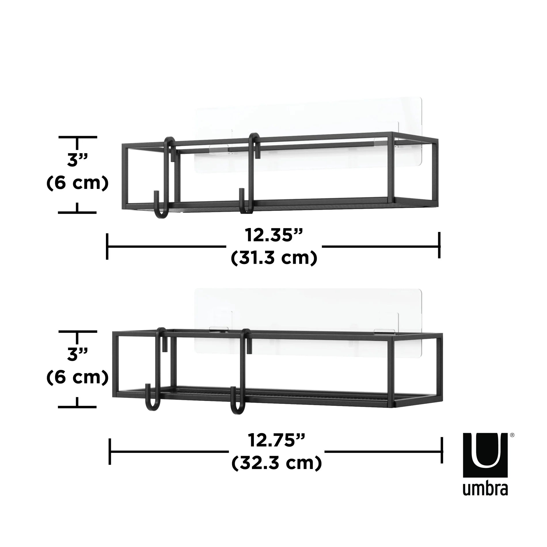 CUBIKO SET 2 Cestini adesivi per doccia / cucina / salone