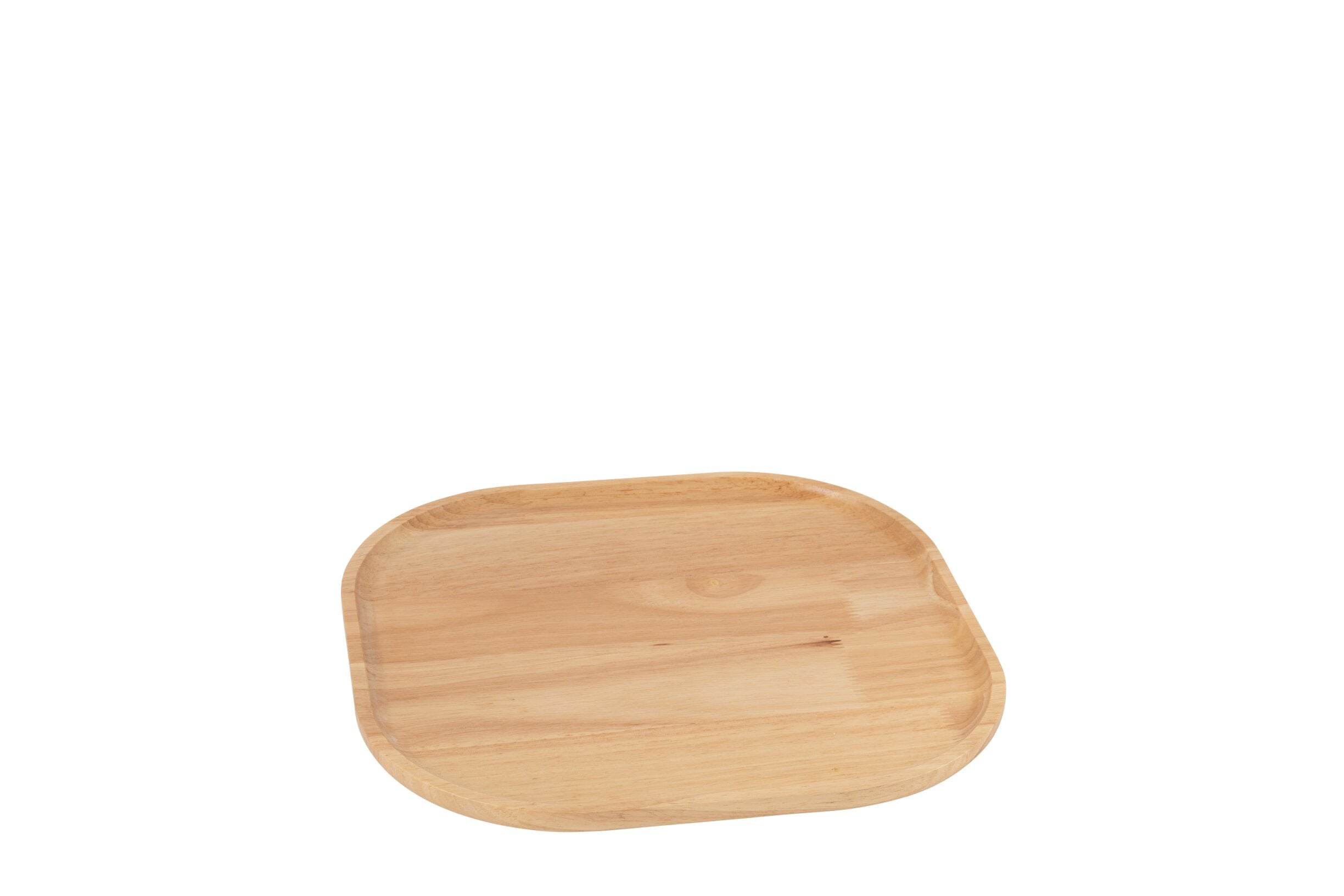 Vassoio Decorativo in Legno Di Gomma - Naturale, M 30 CM