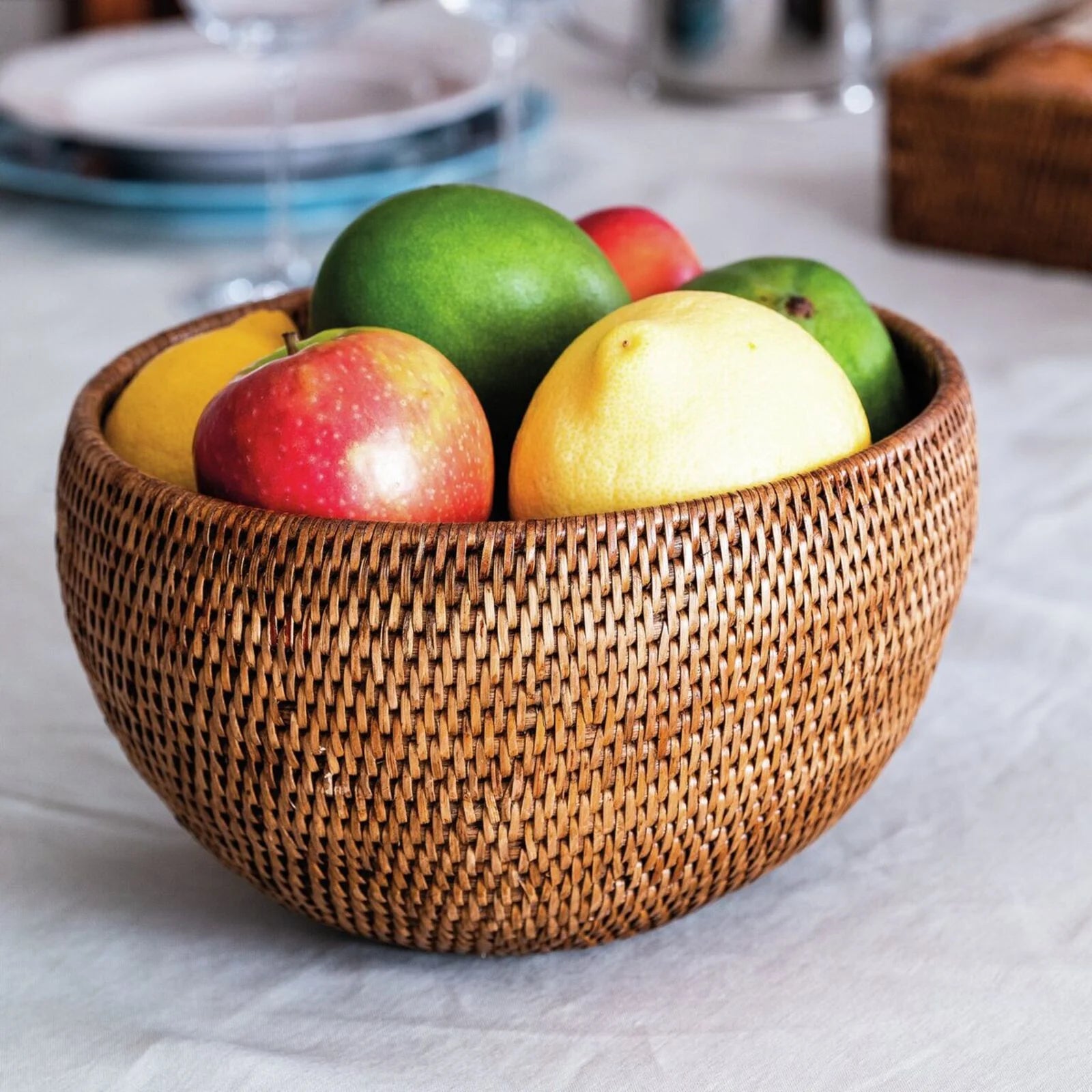 RADICI Contenitore in Rattan Rotondo - 26,5 CM 15,5 H
