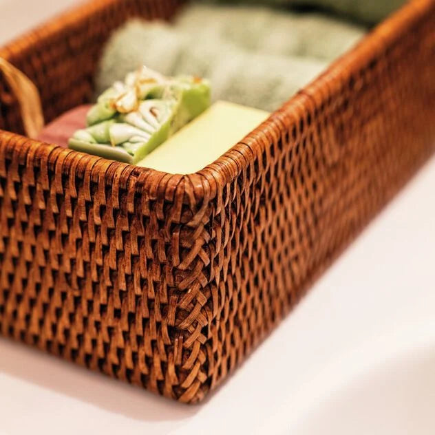 RADICI Contenitore in Rattan Rettangolare - 26,5 cm X 12,0 cm X 8 H