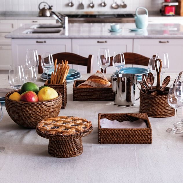 RADICI Contenitore in Rattan Rettangolare - 26,5 cm X  20,0 cm X 8,5 H