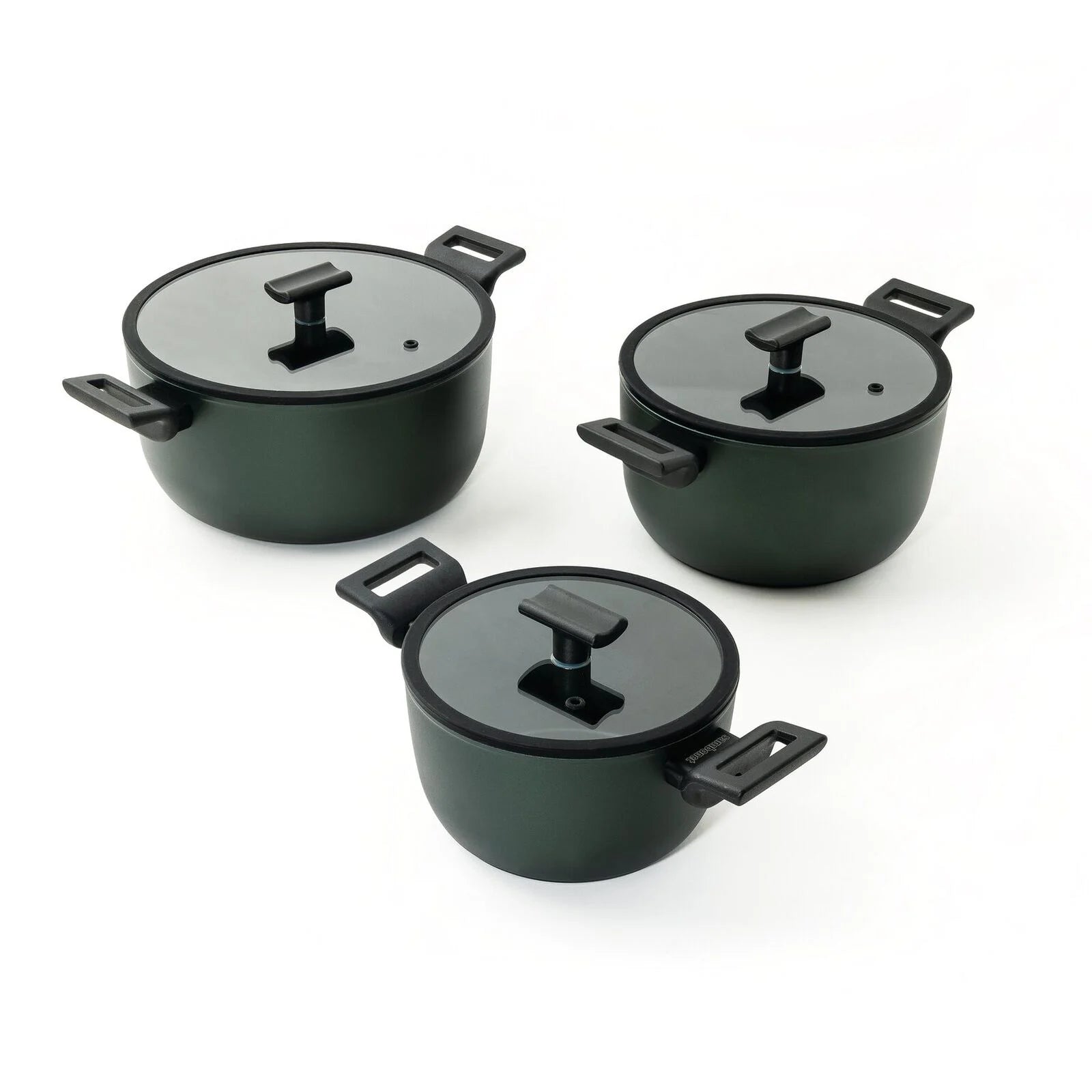 TITAN PRO GREEN Casseruola alta 2 maniglie in Alluminio 24 CM - Verde Scuro