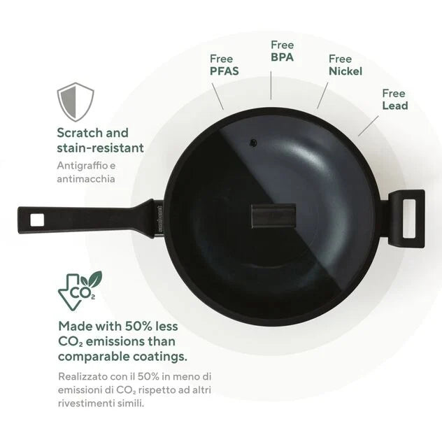 TITAN PRO GREEN Wok in Alluminio 30 CM - Verde Scuro
