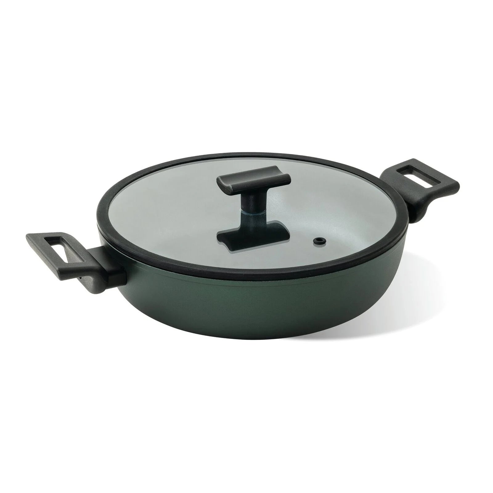 TITAN PRO GREEN Casseruola bassa 2 maniglie in Alluminio 28 CM - Verde Scuro