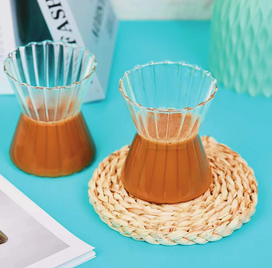 RIBBED SLIM WAIST  Bicchiere in Vetro - 325 ML