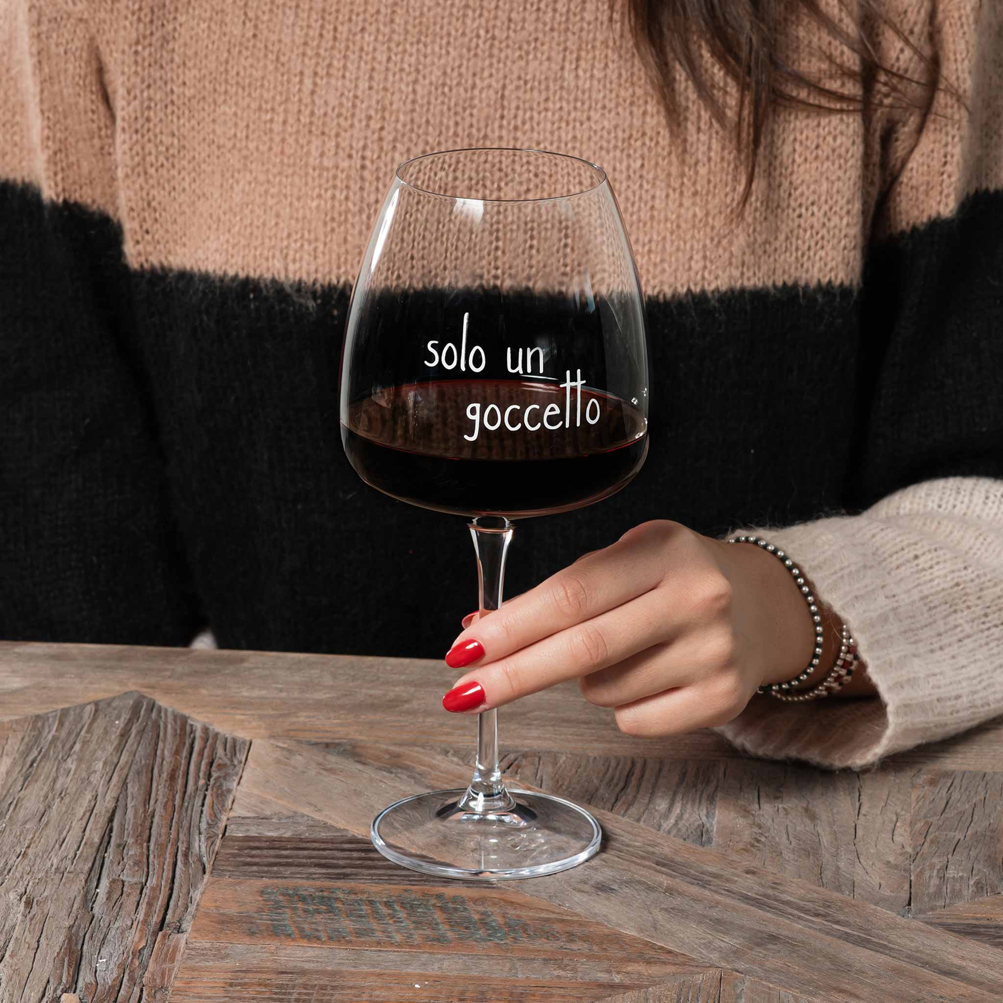 Set 2 calici vino "Solo un goccetto" - 77 cl