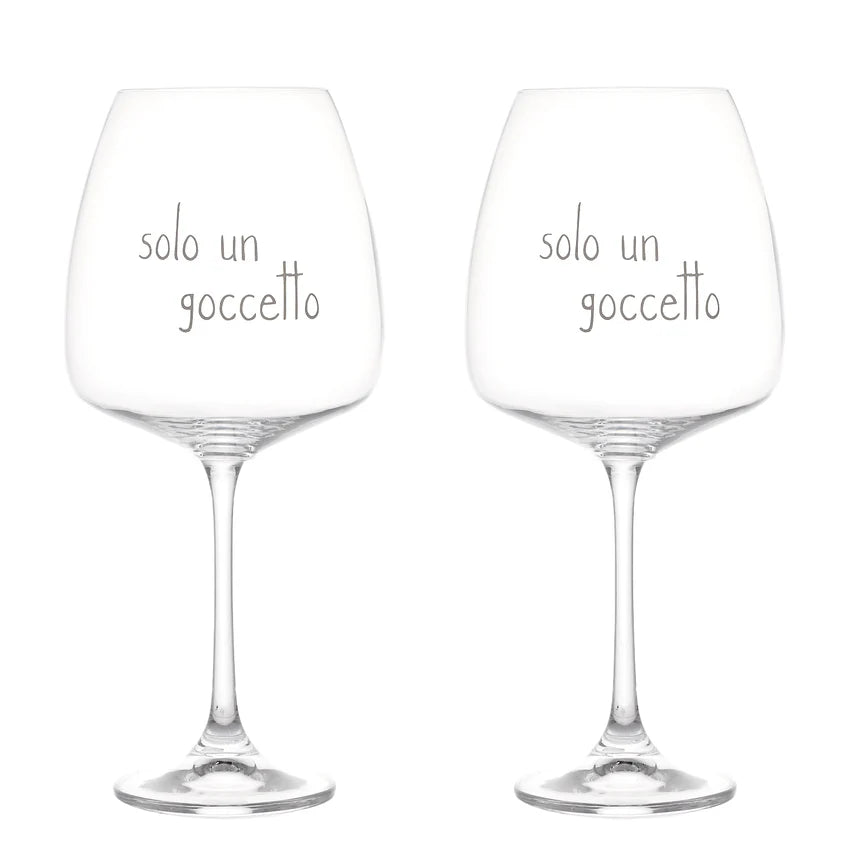 Set 2 calici vino "Solo un goccetto" - 77 cl