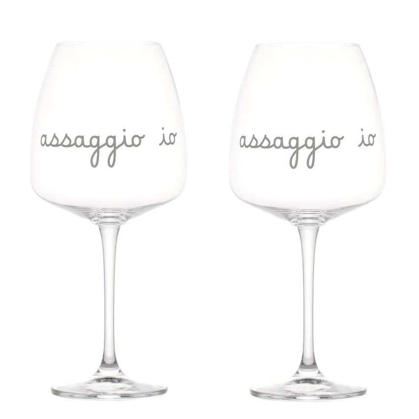 Set 2 calici vino "Assaggio io" - 77 cl