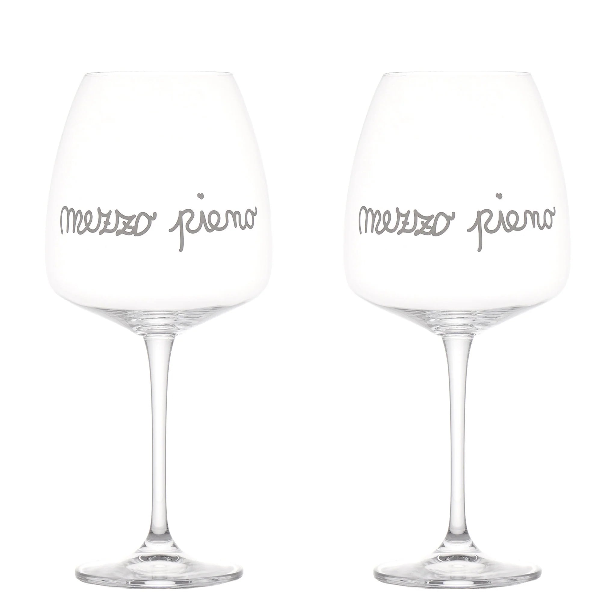 Set 2 calici vino "Mezzo pieno" - 77 cl