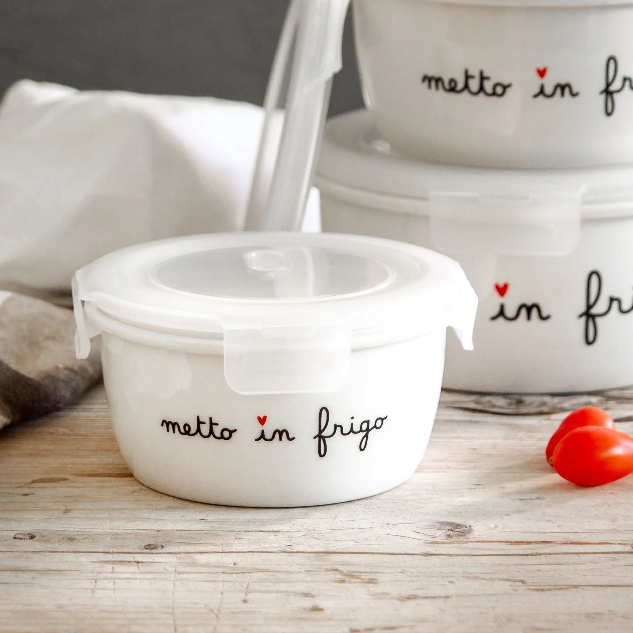 Contenitore rotondo "Metto in frigo" - tg. M