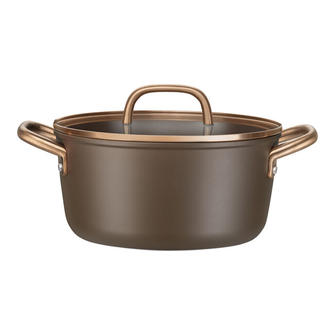 MILANO Pentola in Alluminio con coperchio - 24 cm, CERAFORCE Titanium
