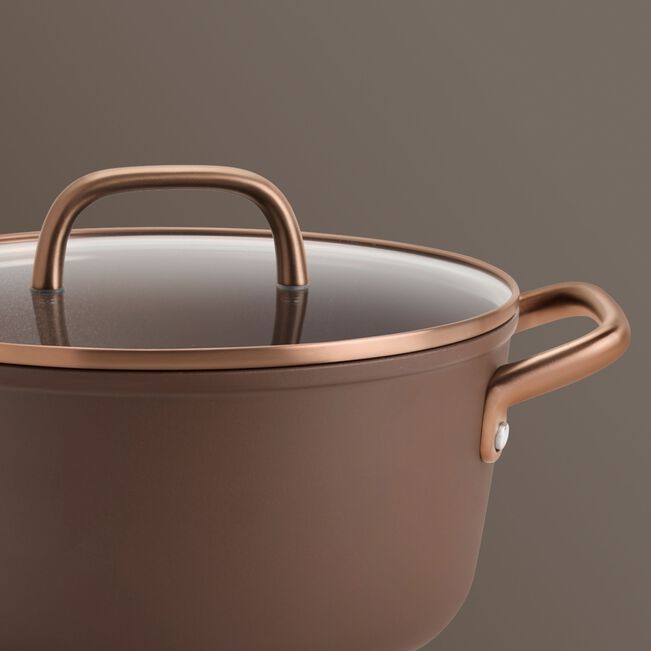 MILANO Pentola in Alluminio con coperchio - 24 cm, CERAFORCE Titanium