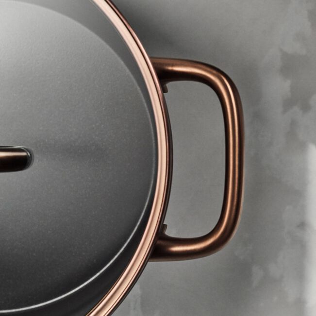 MILANO Pentola in Alluminio con coperchio - 24 cm, CERAFORCE Titanium