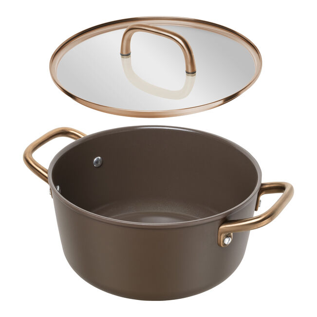 MILANO Pentola in Alluminio con coperchio - 24 cm, CERAFORCE Titanium