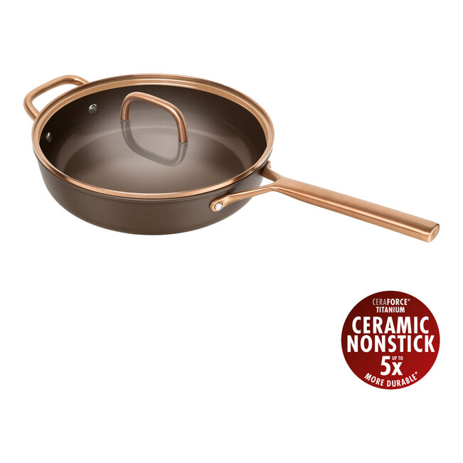 MILANO Tegame in Alluminio con Coperchio - 28 cm, CERAFORCE Titanium
