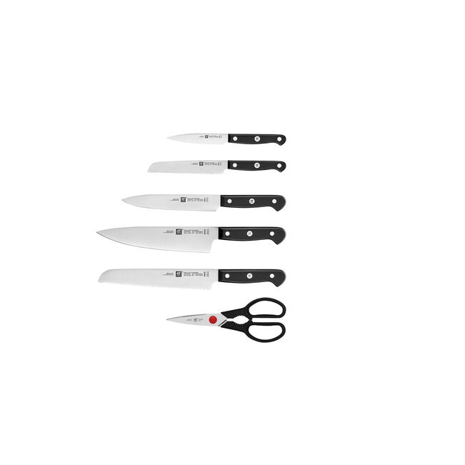 GOURMET Set di coltelli con ceppo, 7-pz., - Bianco