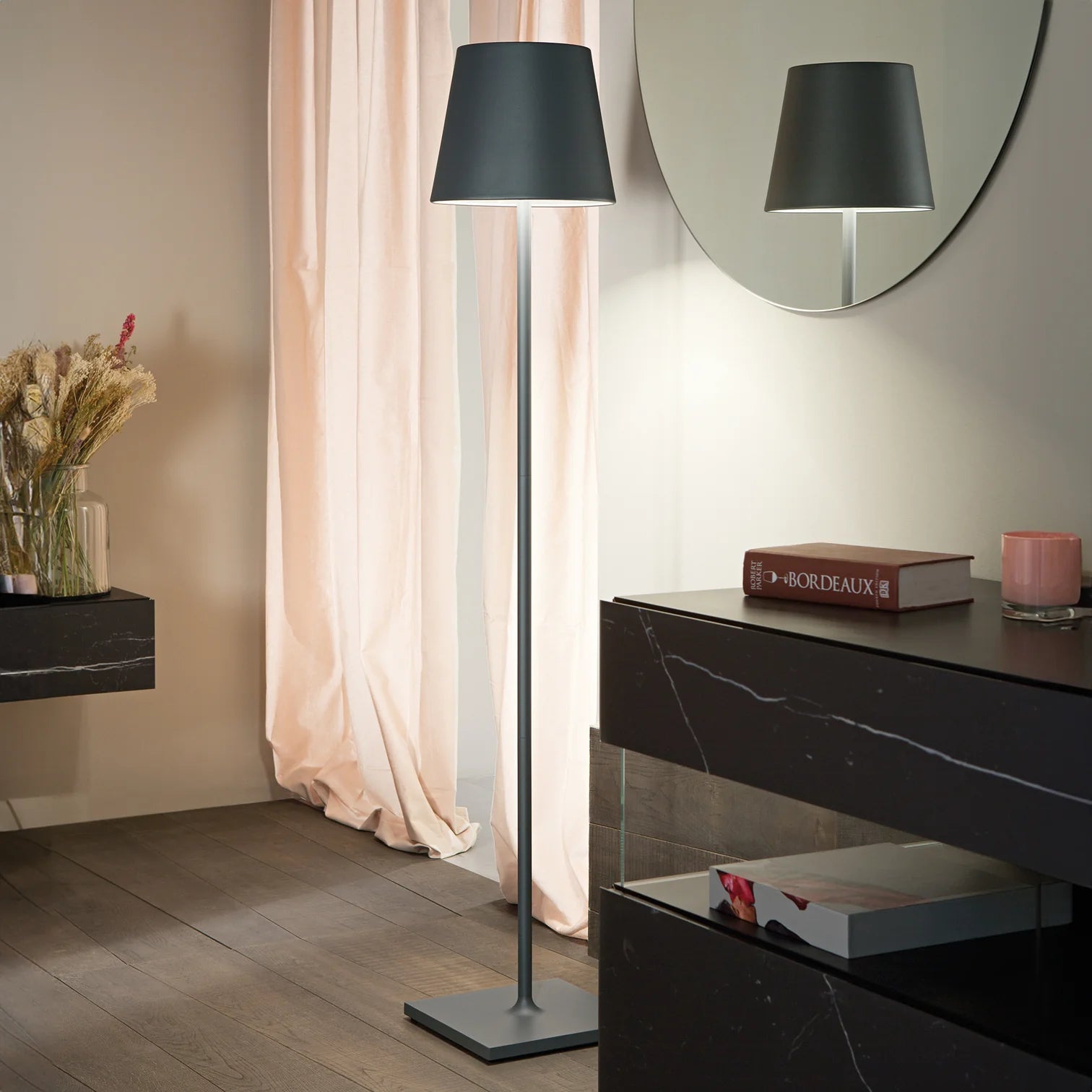 POLDINA XXL Lampada da terra - Grigio Scuro