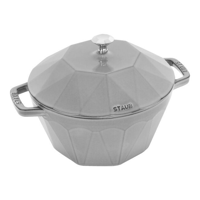Cocotte Diamante rotonda - 22 cm, Colore grigio grafite