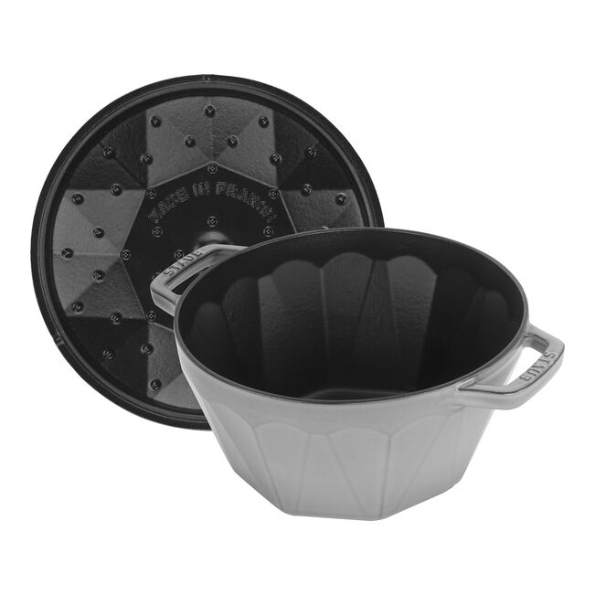 Cocotte Diamante rotonda - 22 cm, Colore grigio grafite