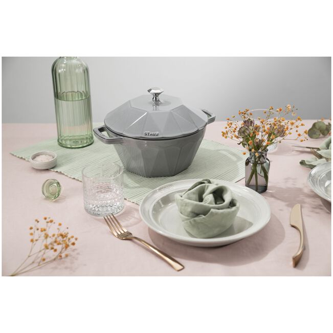 Cocotte Diamante rotonda - 22 cm, Colore grigio grafite