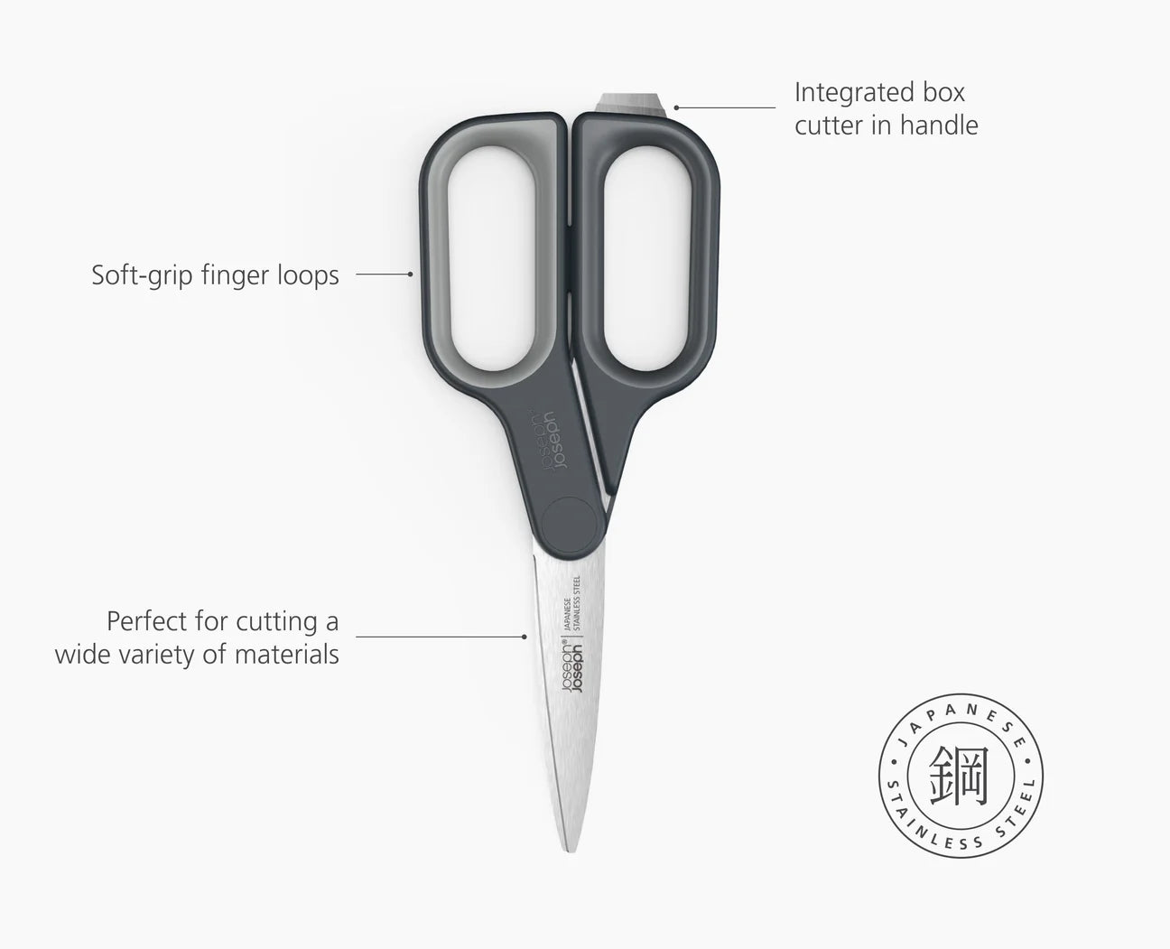 Forbici CutPlus grigie con taglierino integrato