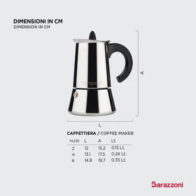 La Caffettiera in Acciaio inox - 4 Tazze
