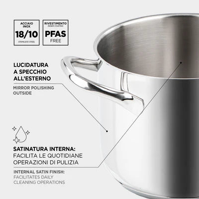 ChefLine  Set/Batteria Pentole in Acciaio 18/10 - 6 pezzi