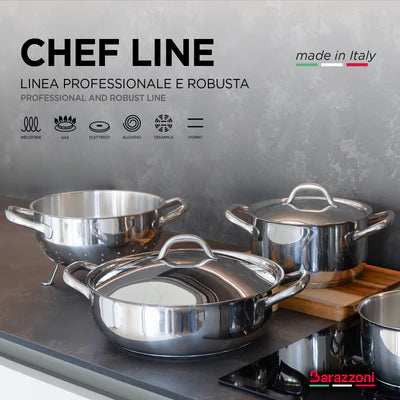 ChefLine  Set/Batteria Pentole in Acciaio 18/10 - 6 pezzi