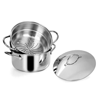 Set vapore con fondo termodiffusore in Acciaio Inox 18/10 - 20cm 2,7 L