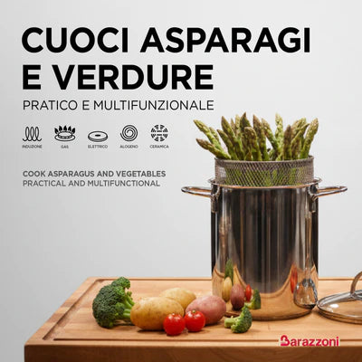 Cuoci asparagi, verdure e pasta in Acciaio iNOX 18/10 - 16cm 4,2 L