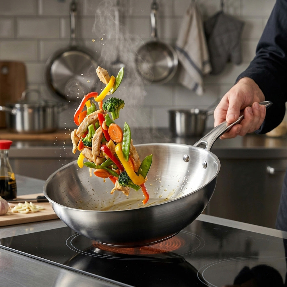 WOK in Acciaio Inox PRO - 28cm