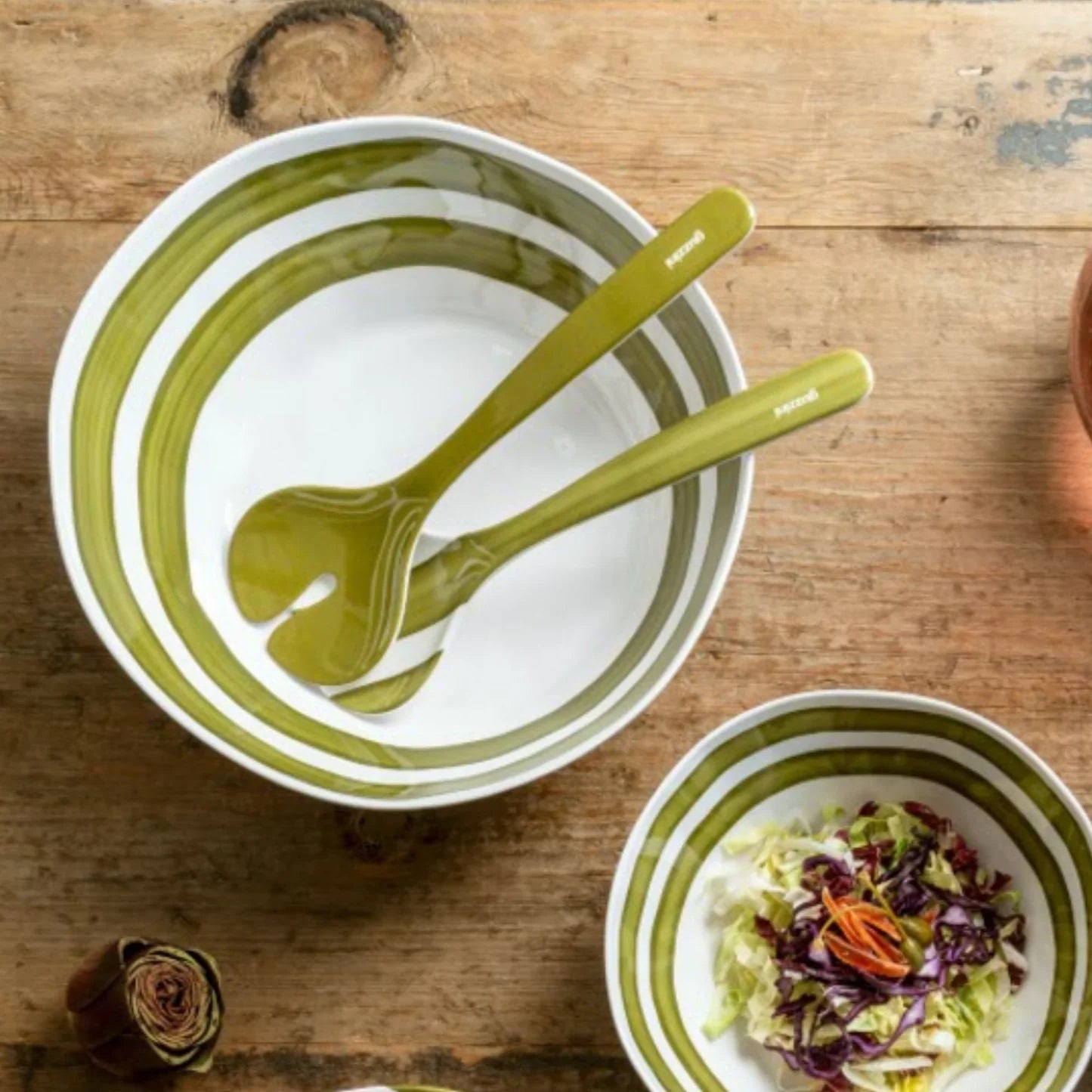 RIVIERA POSATE INSALATA - Melammina Avocado green