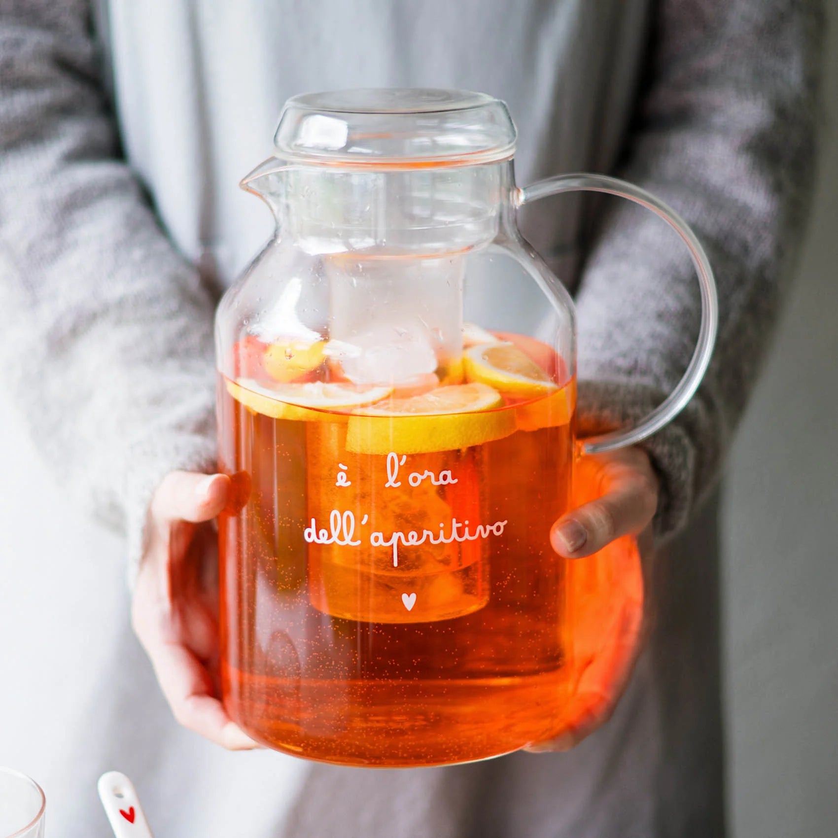 Caraffa con portaghiaccio "E' l'ora dell'aperitivo"