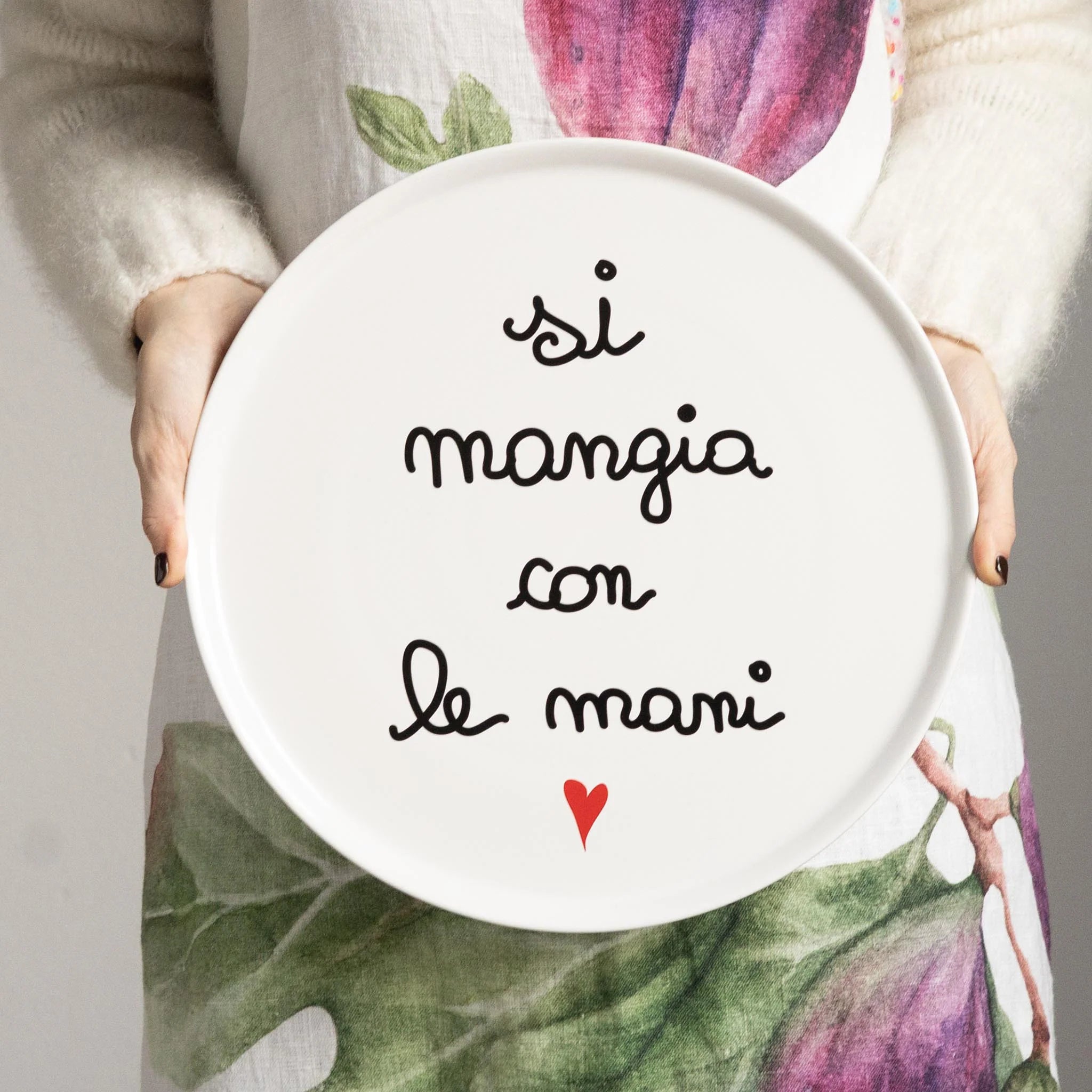 Piatto pizza "Si Mangia Con Le Mani" - 31,5 cm