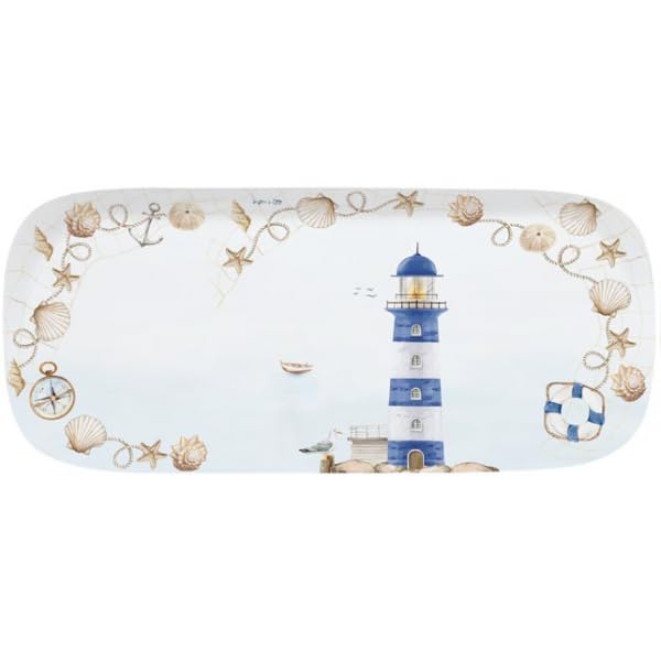 Vassoio ovale 40x17,5 cm in porcellana BLUE LIGHTHOUSE