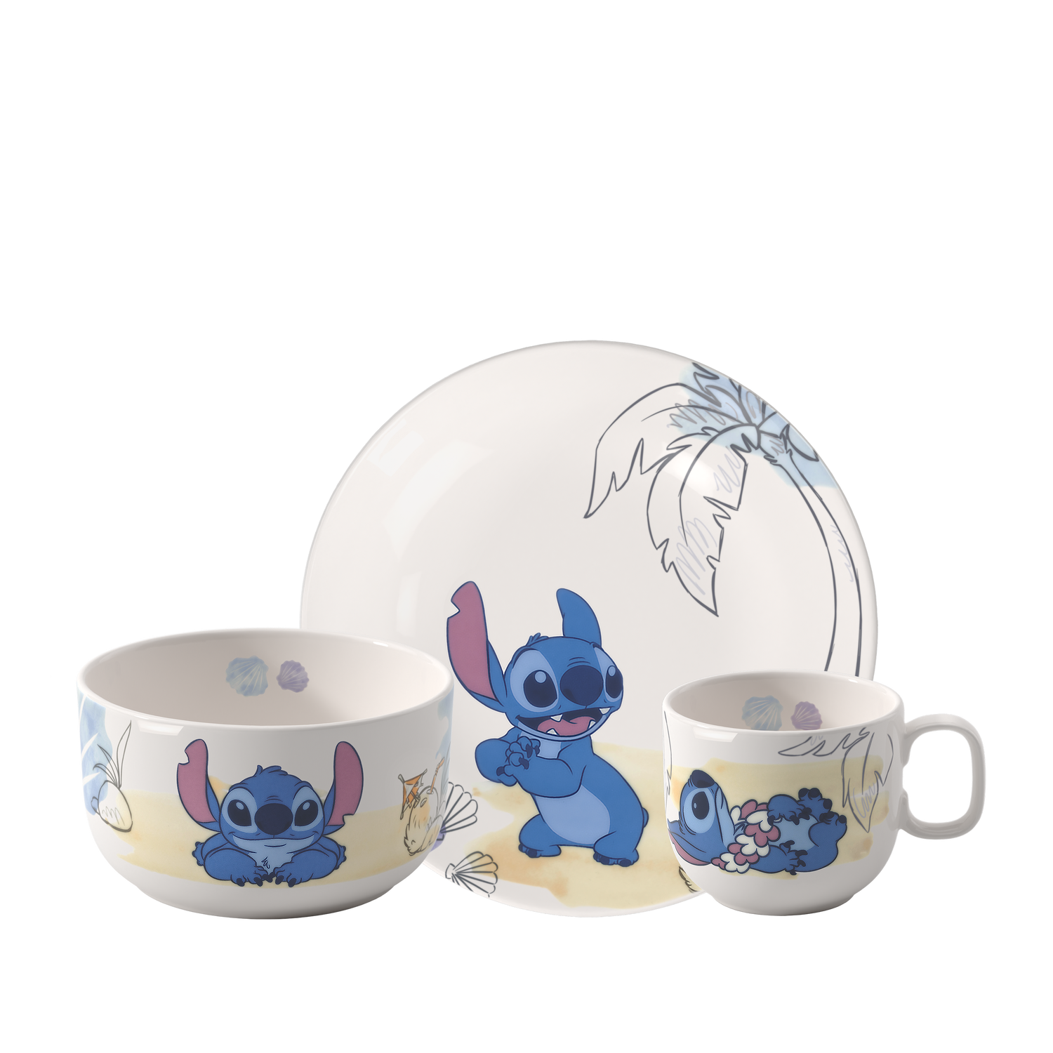 Disney Stitch Set di stoviglie per bambini 3 pz. in porcellana