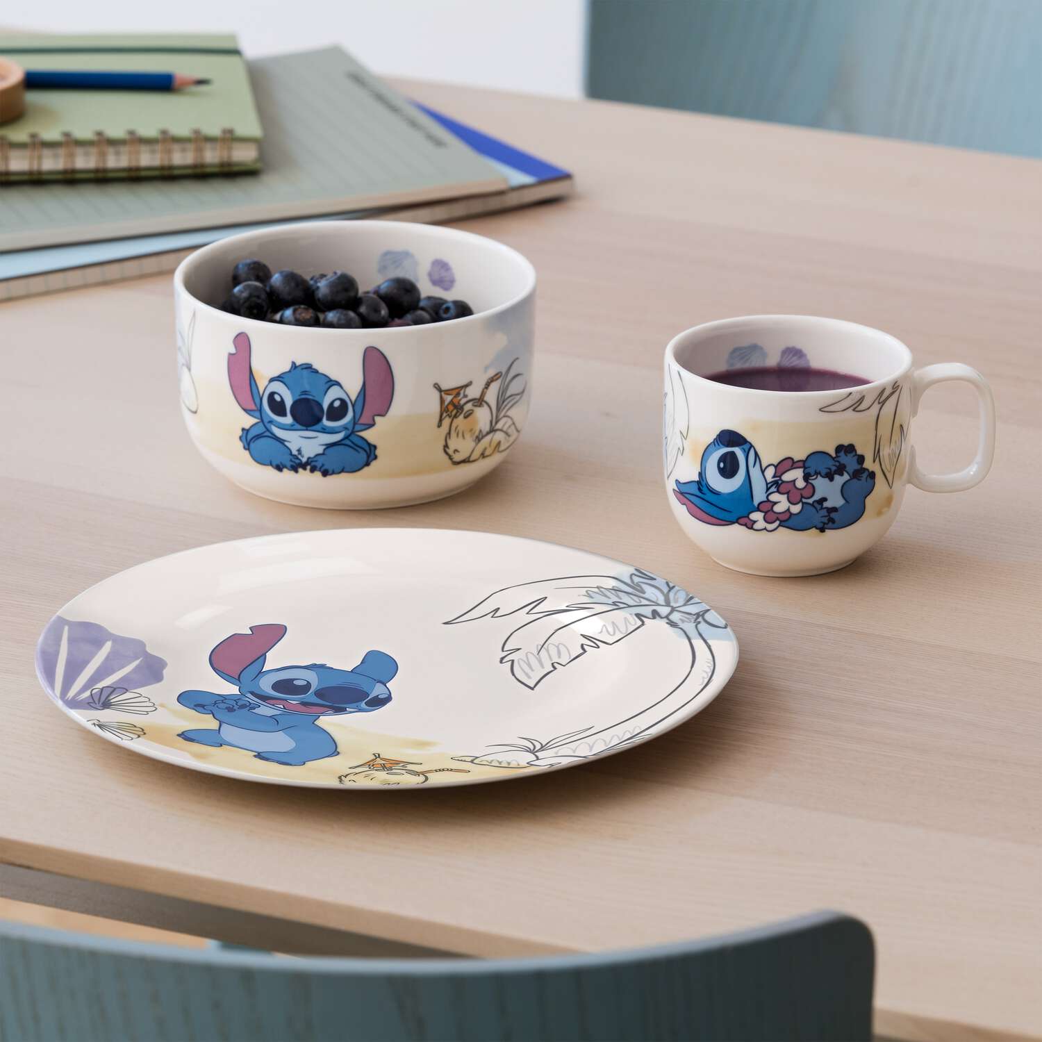 Disney Stitch Set di stoviglie per bambini 3 pz. in porcellana