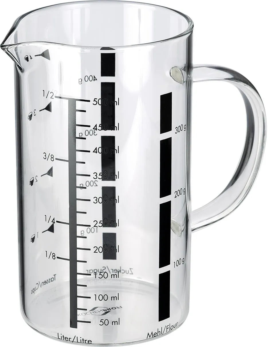 MISURINO GRADUATO IN VETRO BOROSILICATO 0,5 LITRI