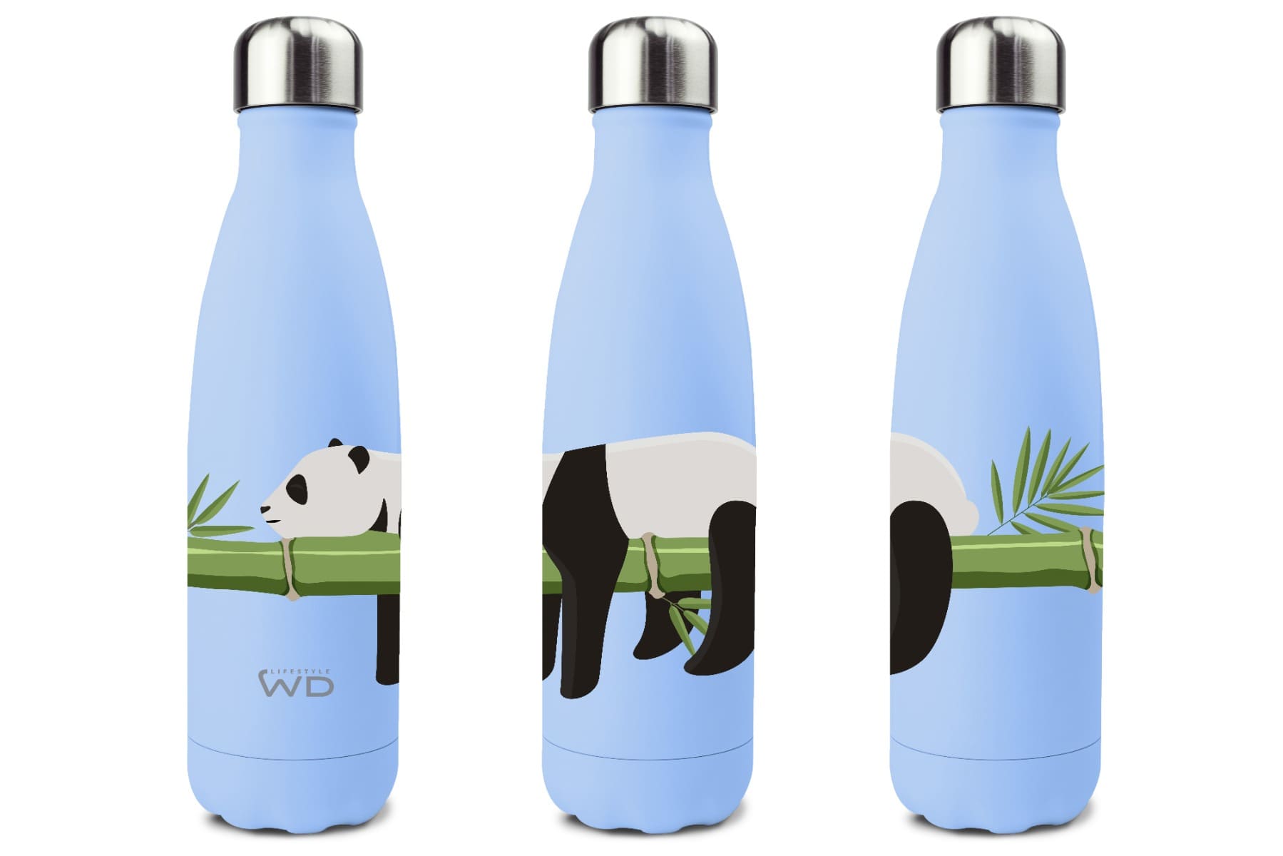 Bottiglia termica in acciaio inox a doppia parete 500 ml decoro con Panda