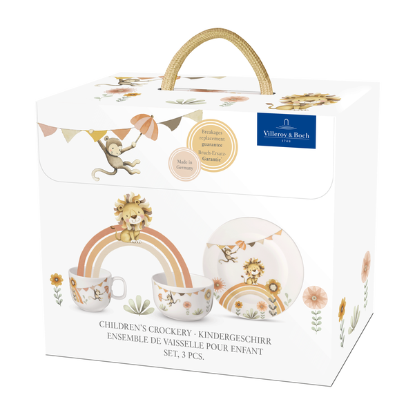 Boho Kids Set di stoviglie per bambini 3 pz. beige, Premium Porcelain