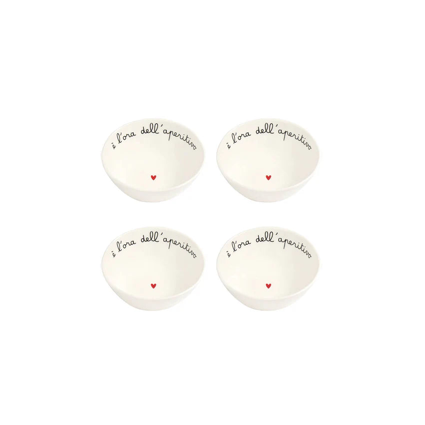 Set 4 Coppette in gres E' l'ora dell'aperitivo