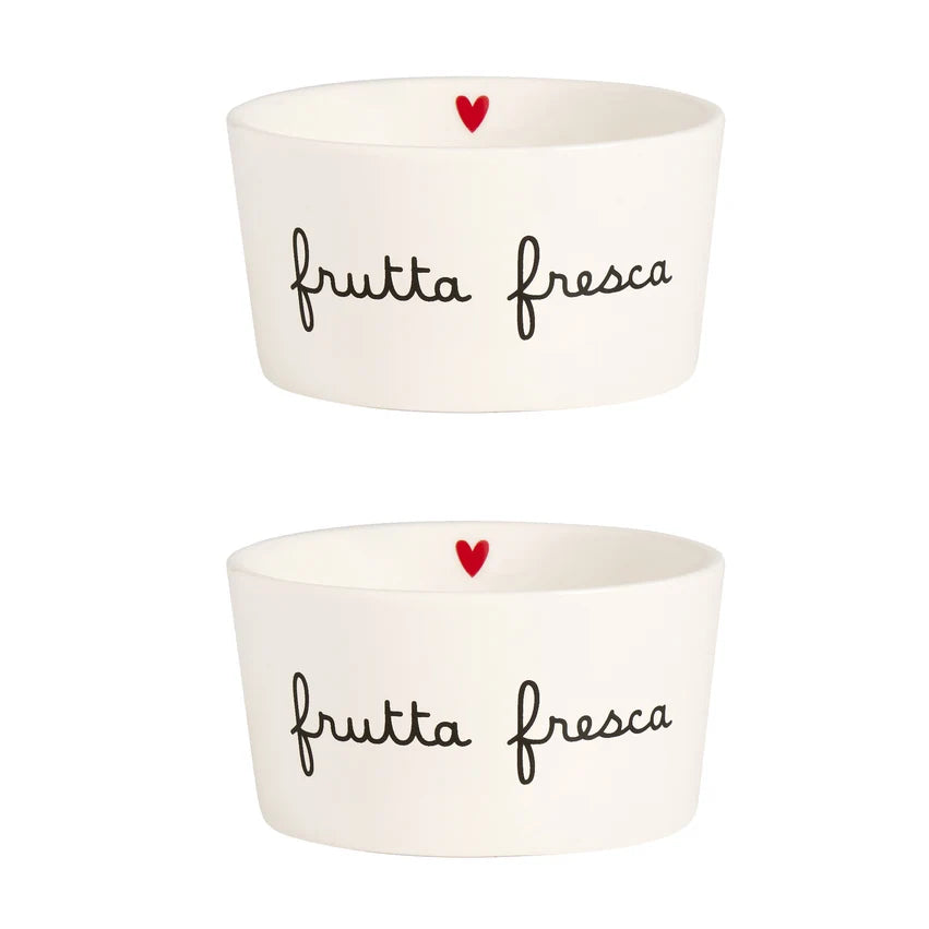 Set 2 Coppette in gres Frutta fresca