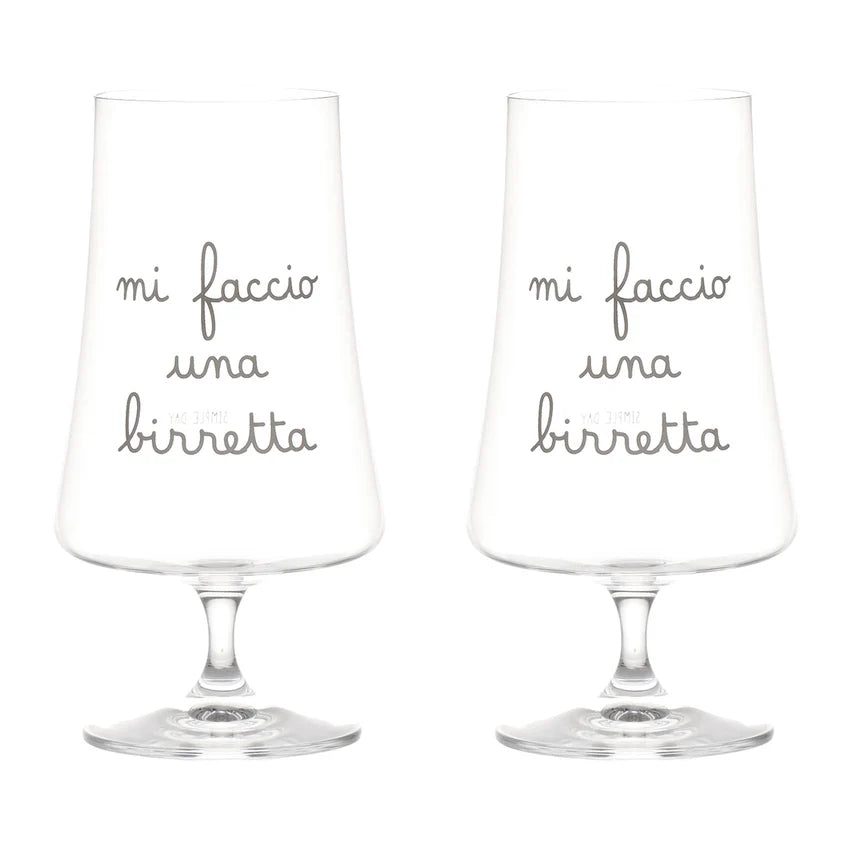 Set 2 Bicchieri birra Mi faccio una birretta - 55cl