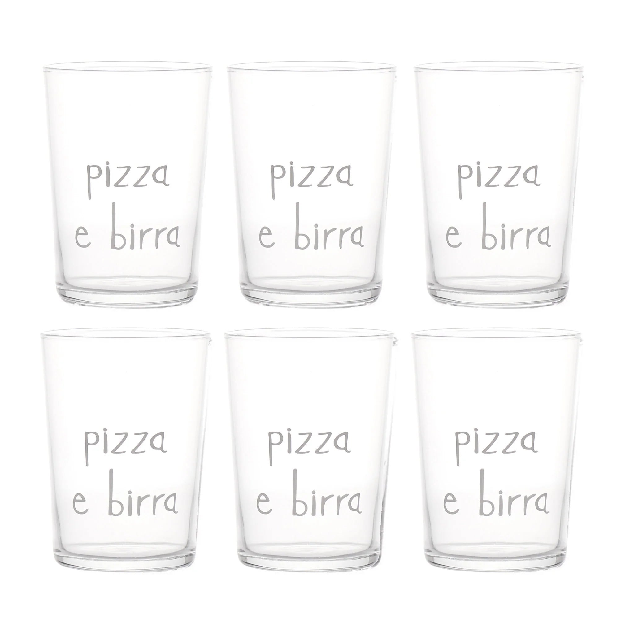 Set 6 Bicchieri birra decoro Pizza e Birra