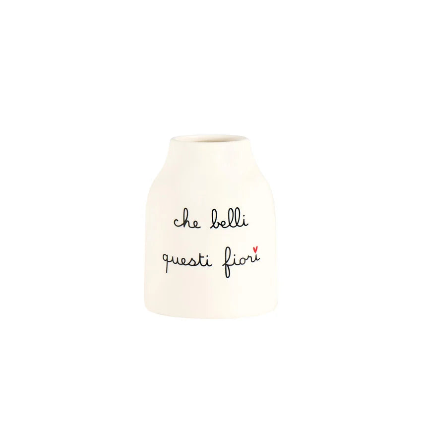 Vaso Portafiori in gres "Che belli questi fiori" 13 cm